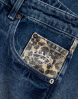 BLUE LEOPARD POCKET DENIM JORT