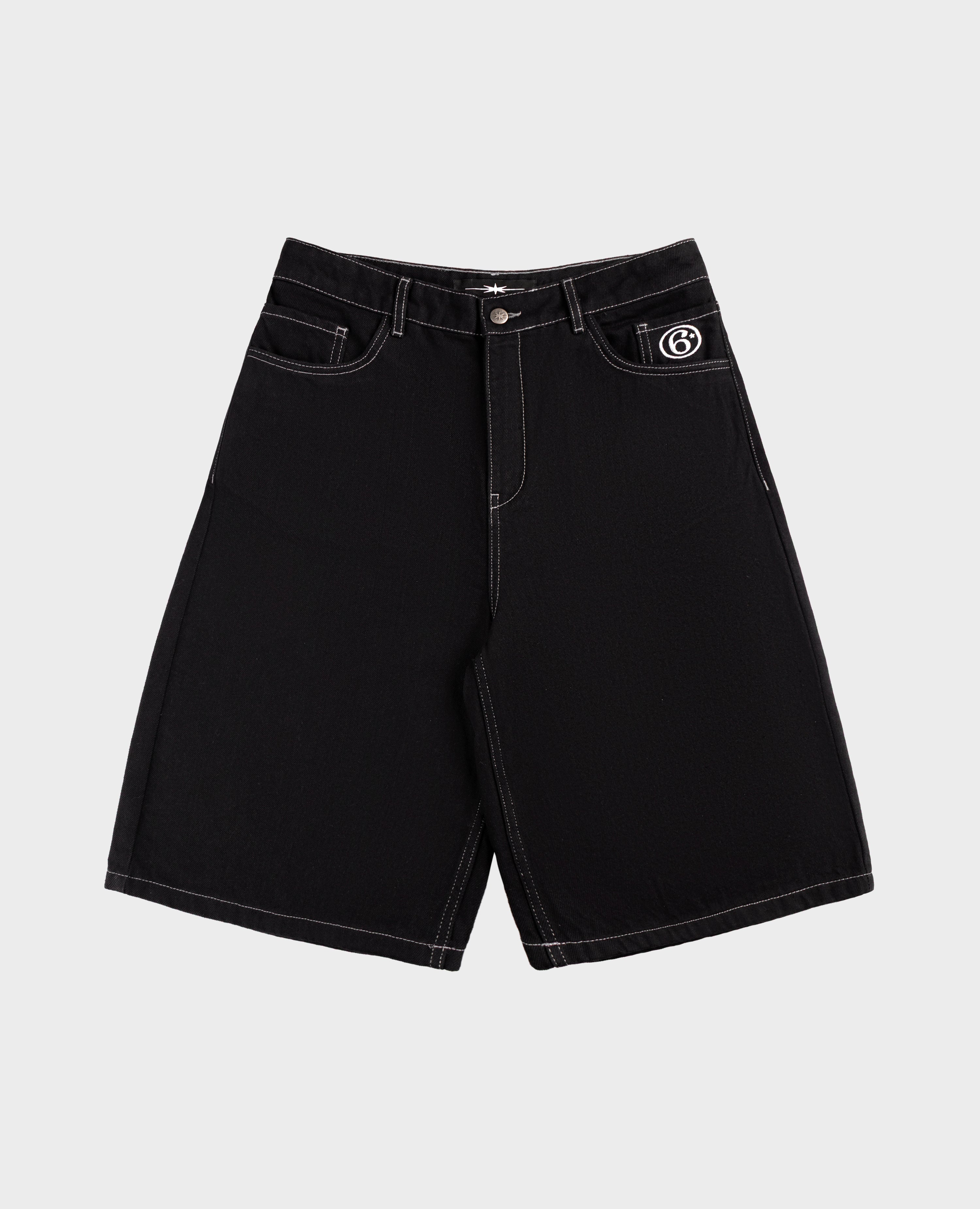 BLACK SIX DENIM JORTS – DIVINBYDIVIN