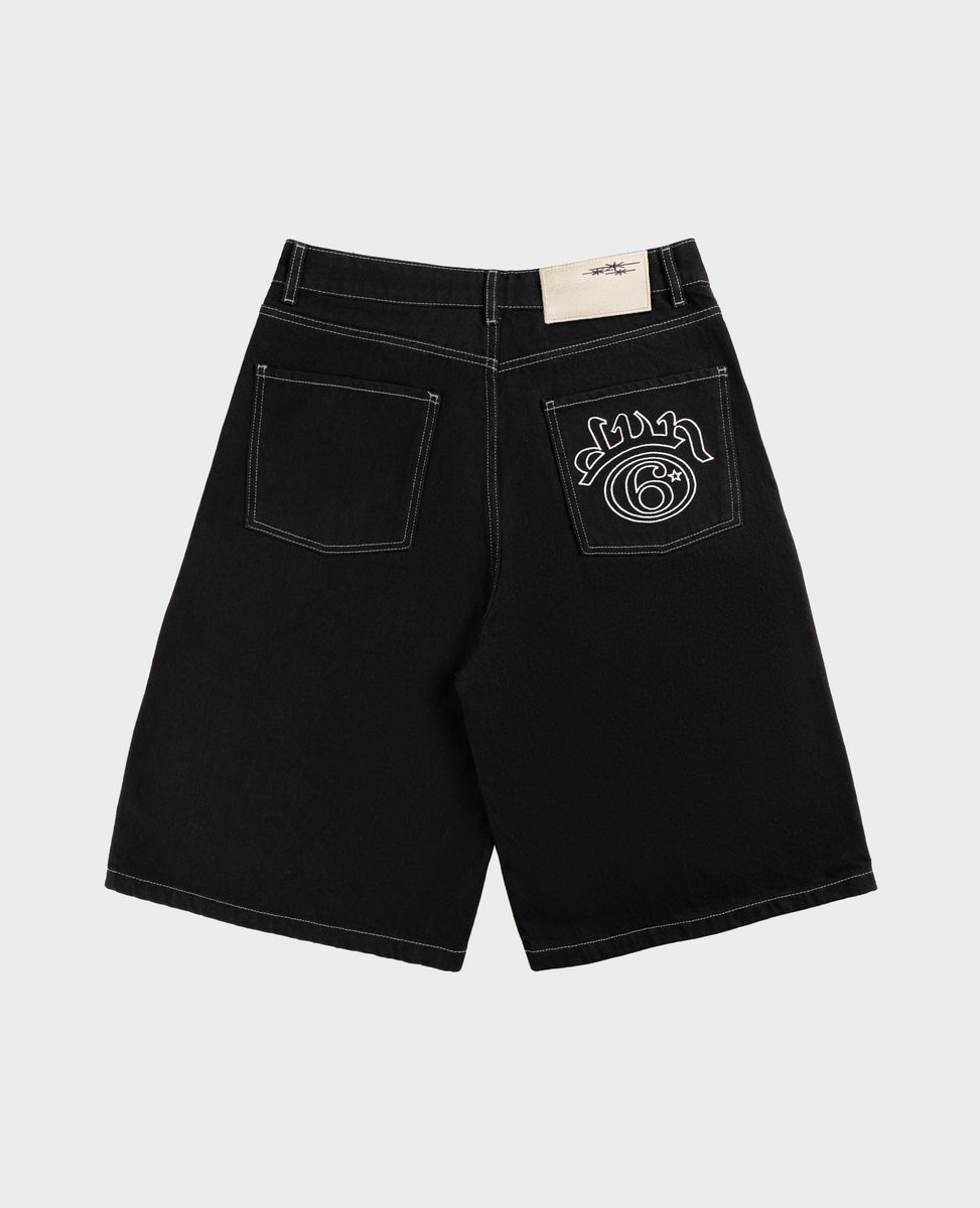 BLACK SIX DENIM JORTS – DIVINBYDIVIN