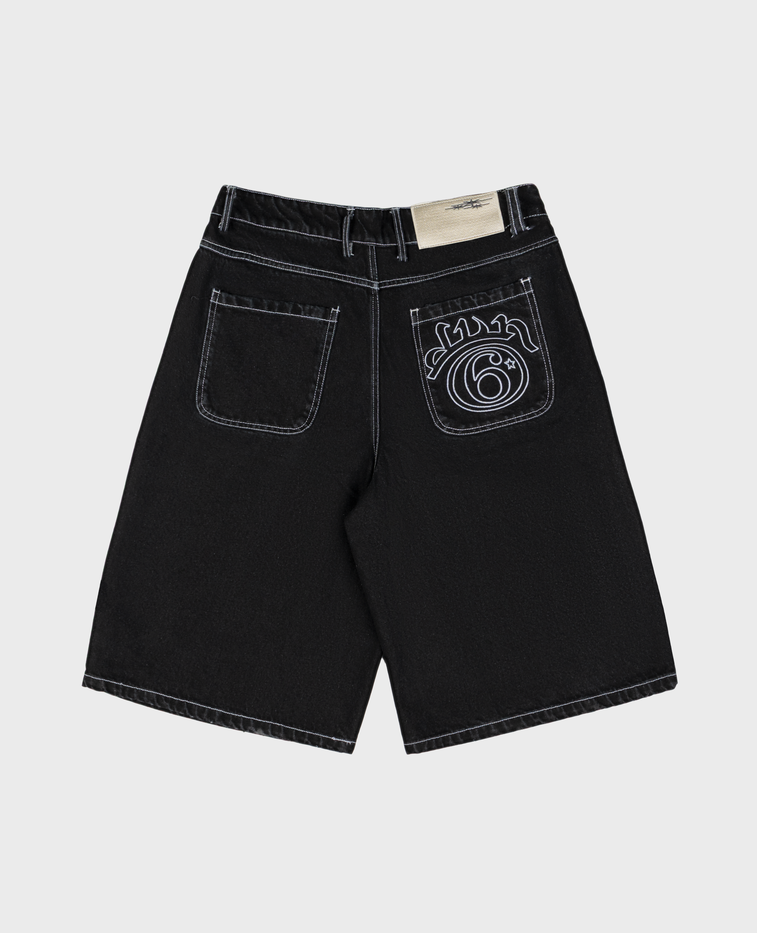 BLACK SIX DENIM JORTS – DIVINBYDIVIN
