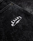 Black Animals Denim Short