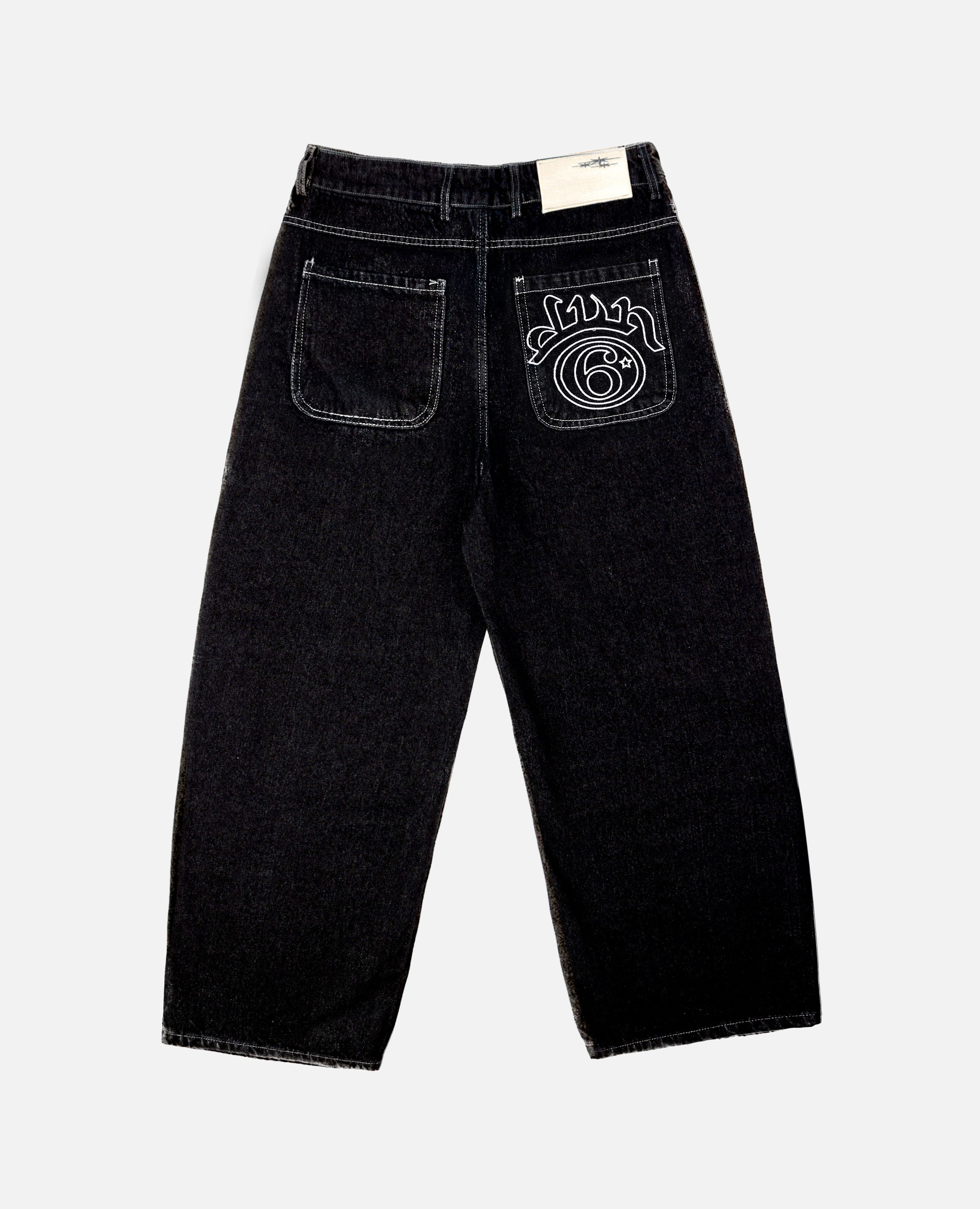 DIVINBYDIVIN | Six Stars Denim - Wide Leg Black Jeans