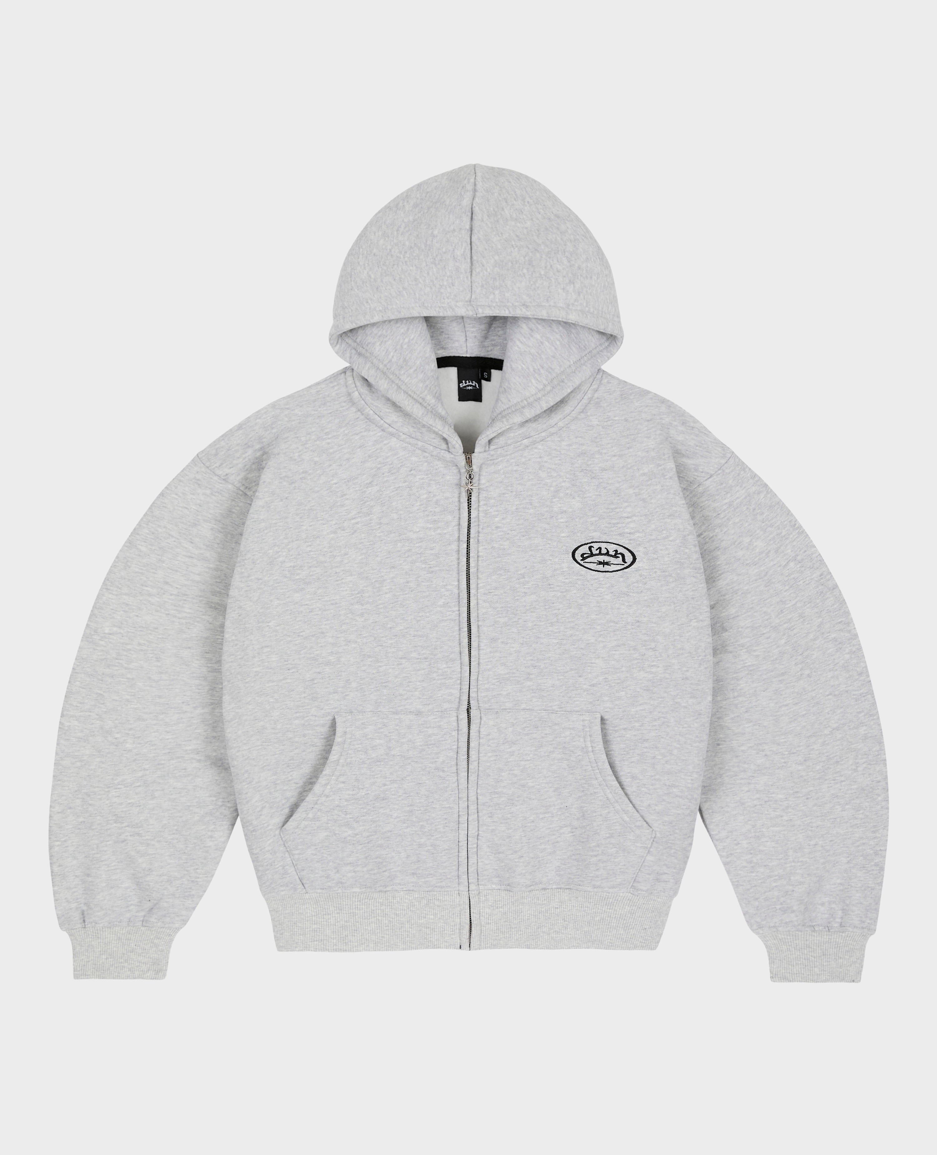 GREY STRAIGHT ZIP