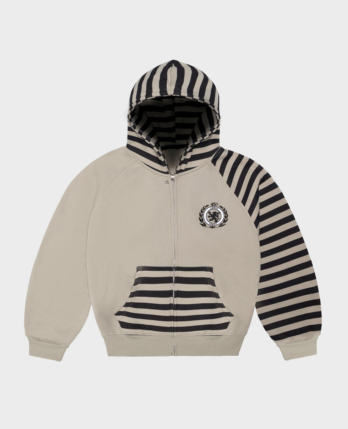 GREY CLUB STRIPES ZIP