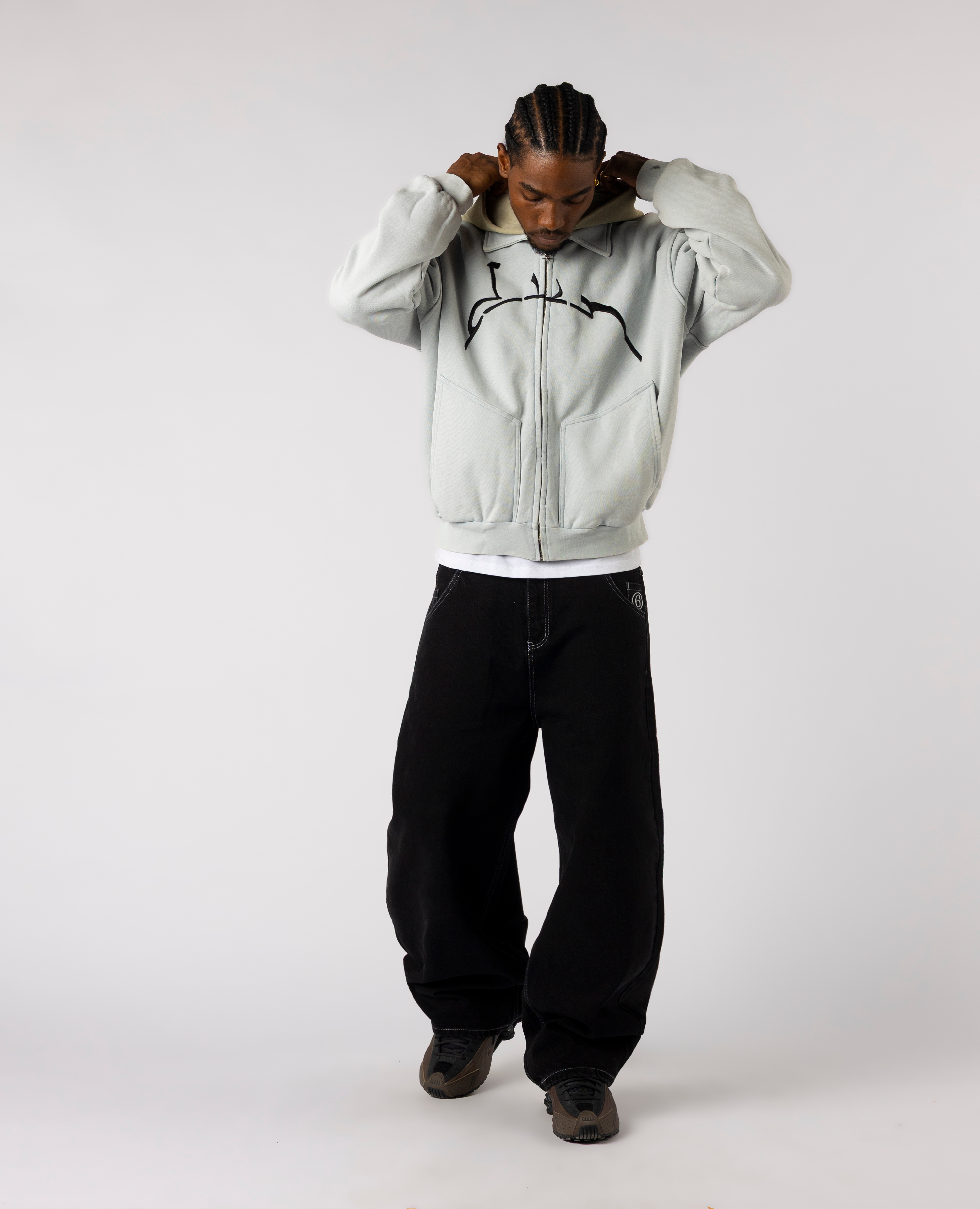 ARCHIVE-BLUE HOODED ZIP JACKET