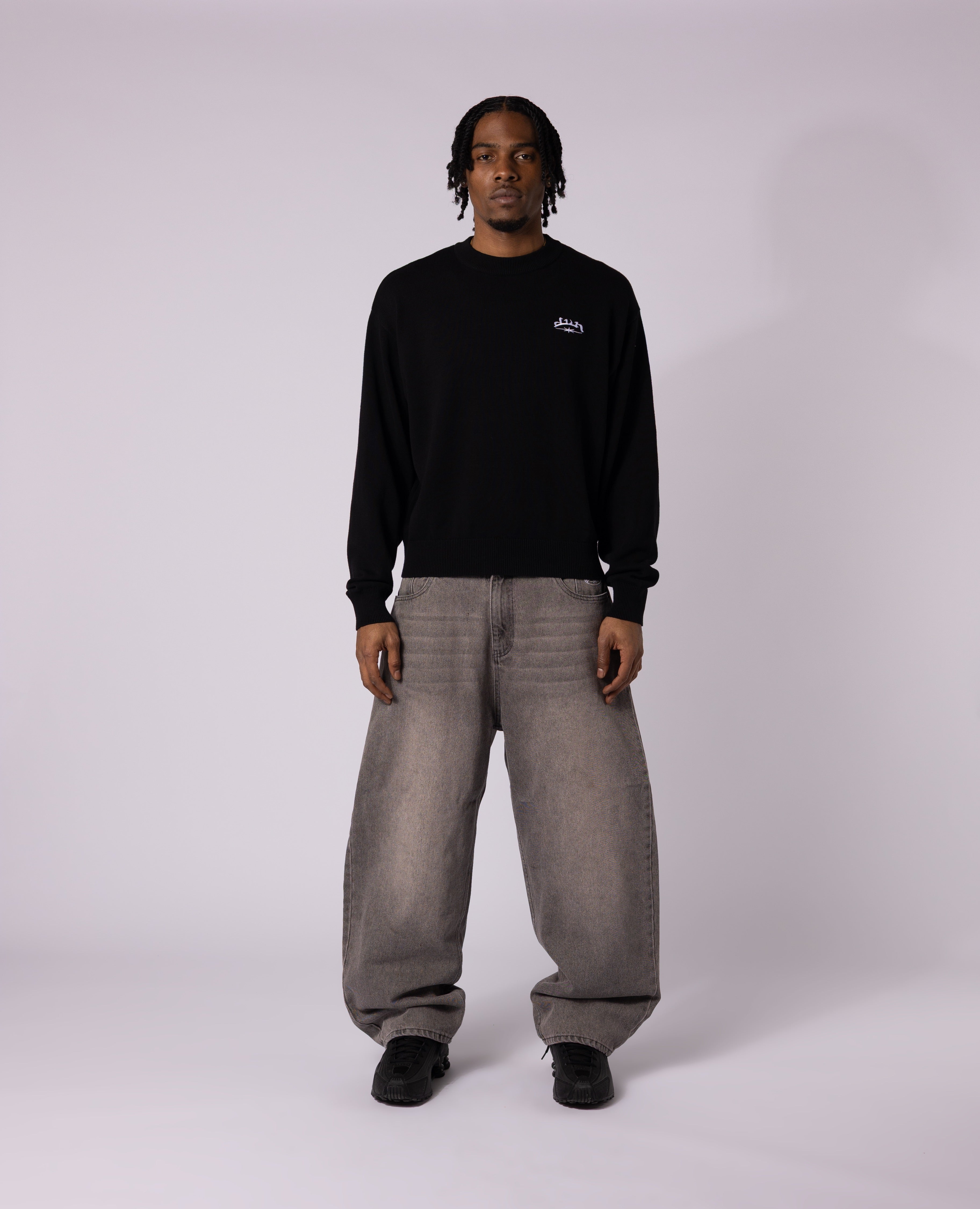 BLACK 6SNOW CROSS KNIT