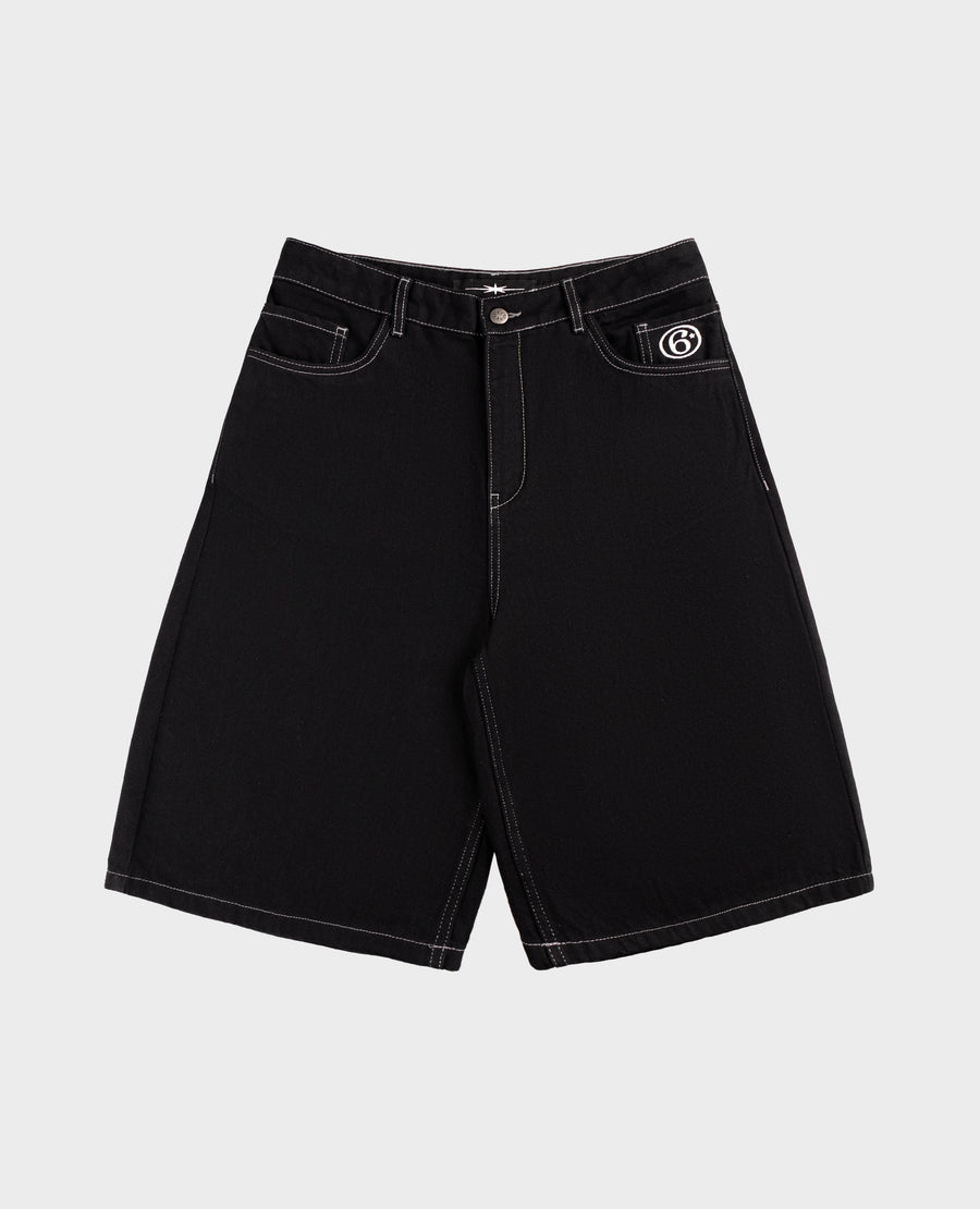 BLACK SIX DENIM JORTS – DIVINBYDIVIN