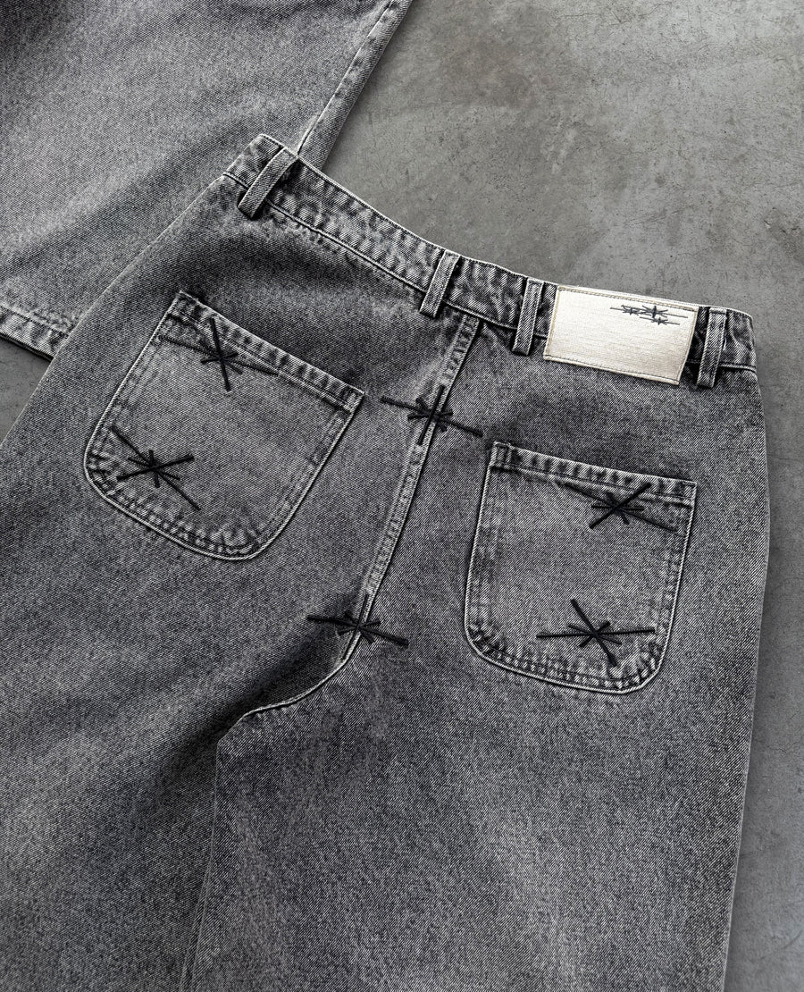 GREY DENIM JORT