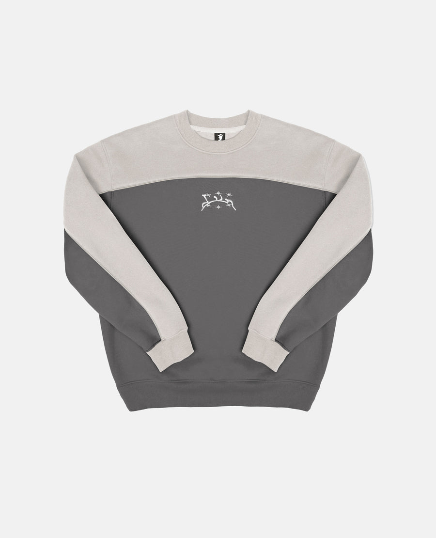 GREY WAVY CREWNECK