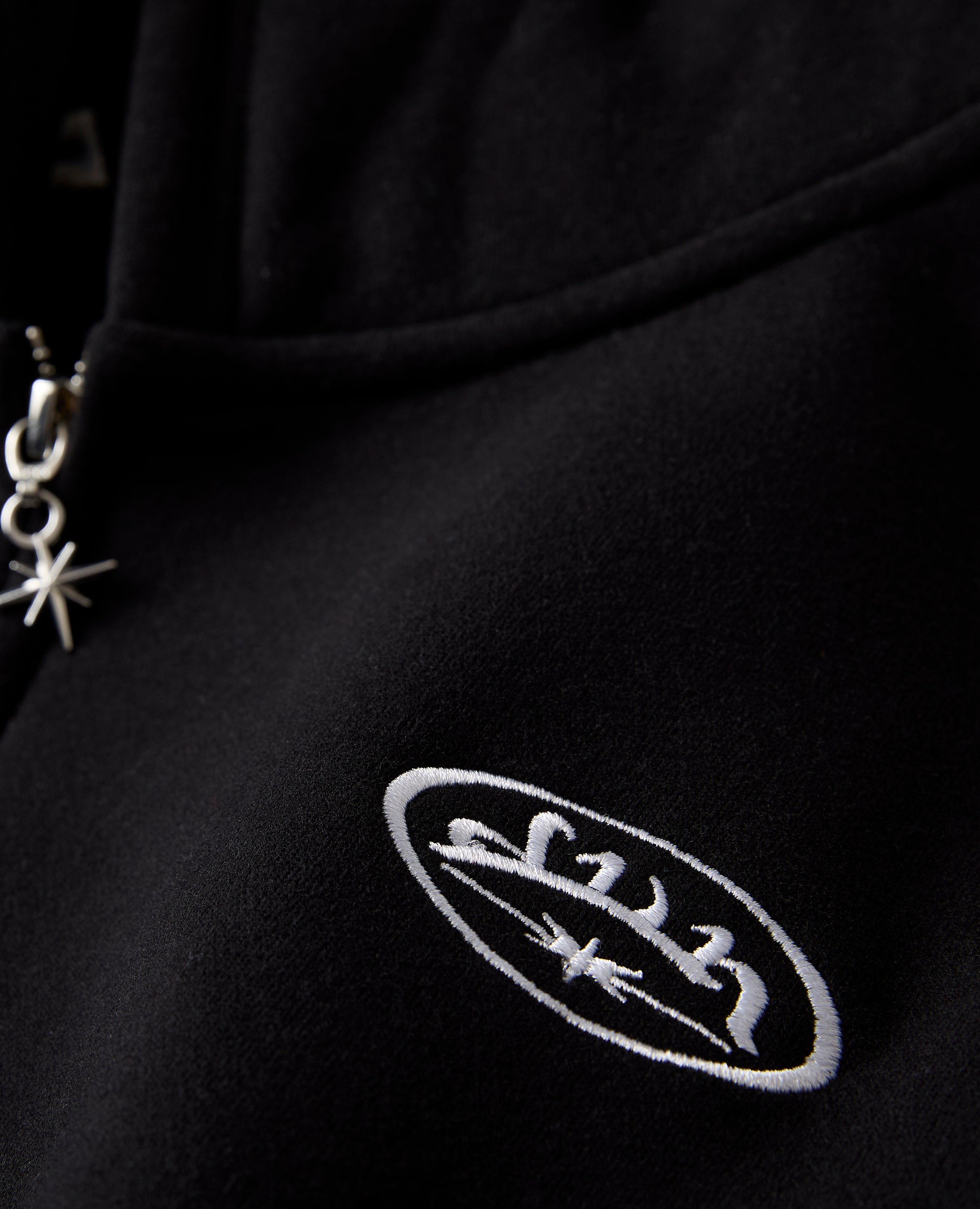 BLACK STRAIGHT ZIP