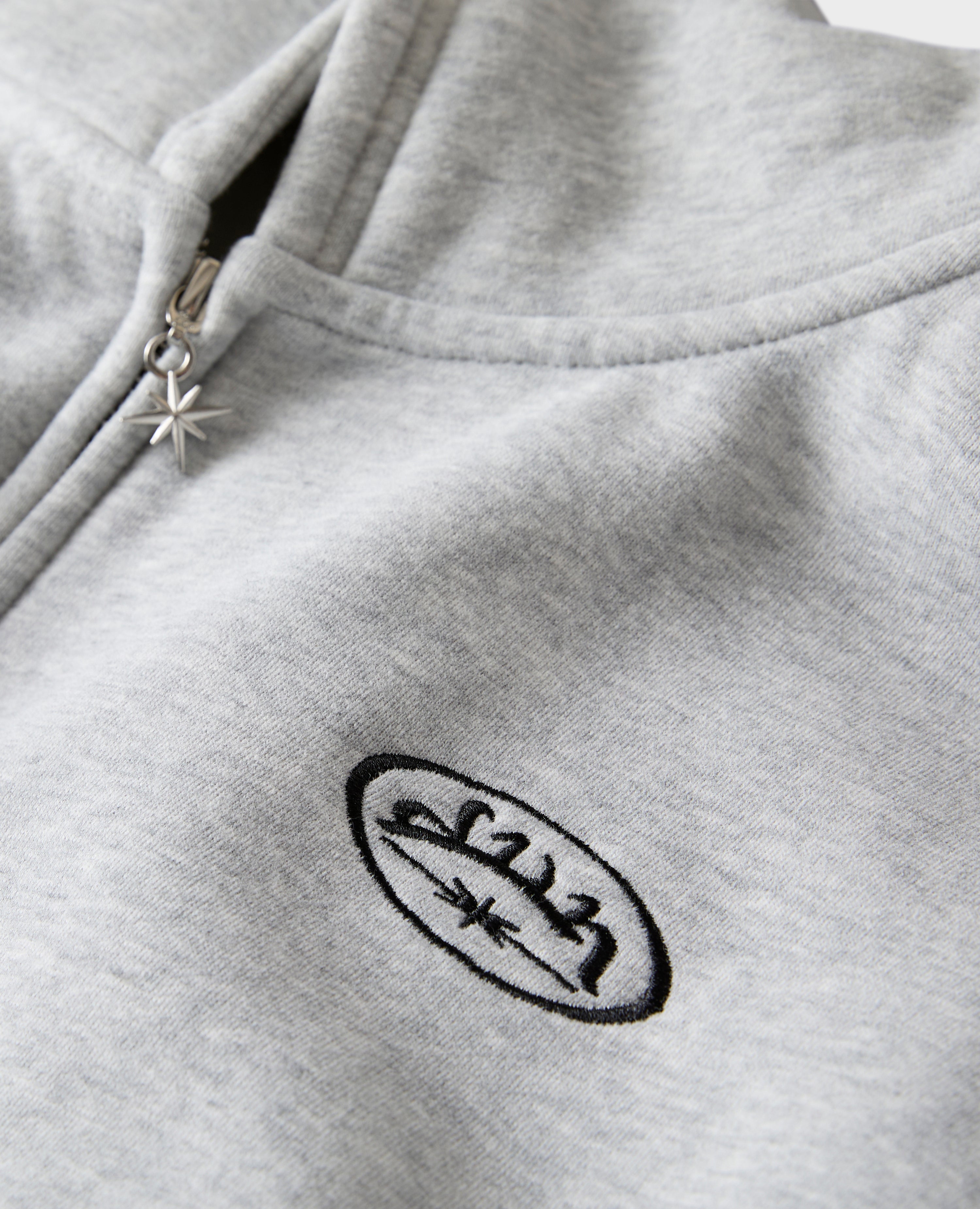 GREY STRAIGHT ZIP