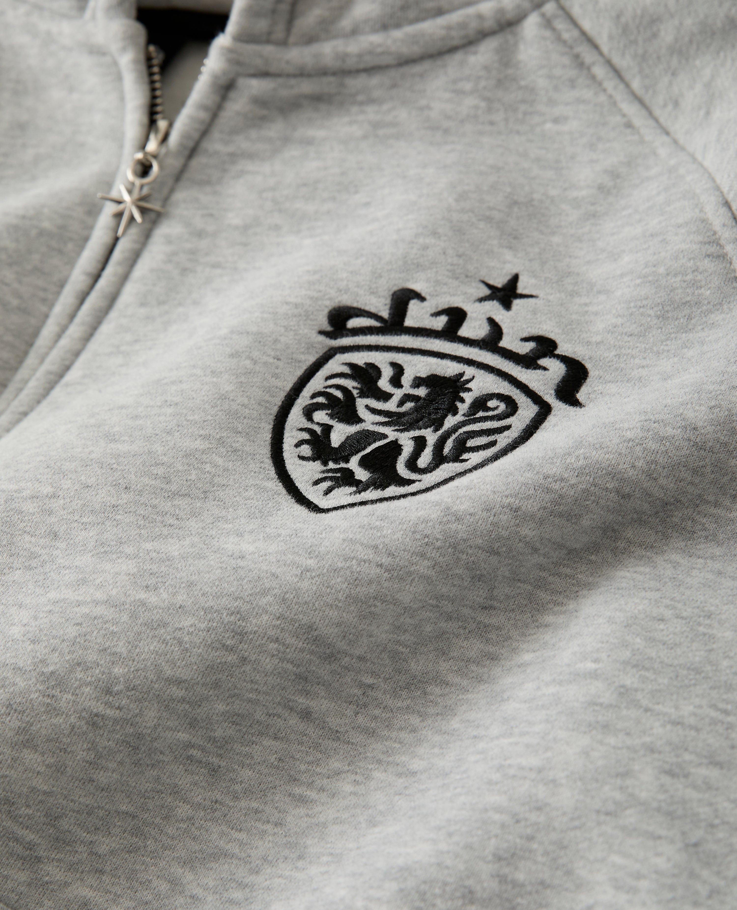 GREY COA EMBROIDERY ZIP