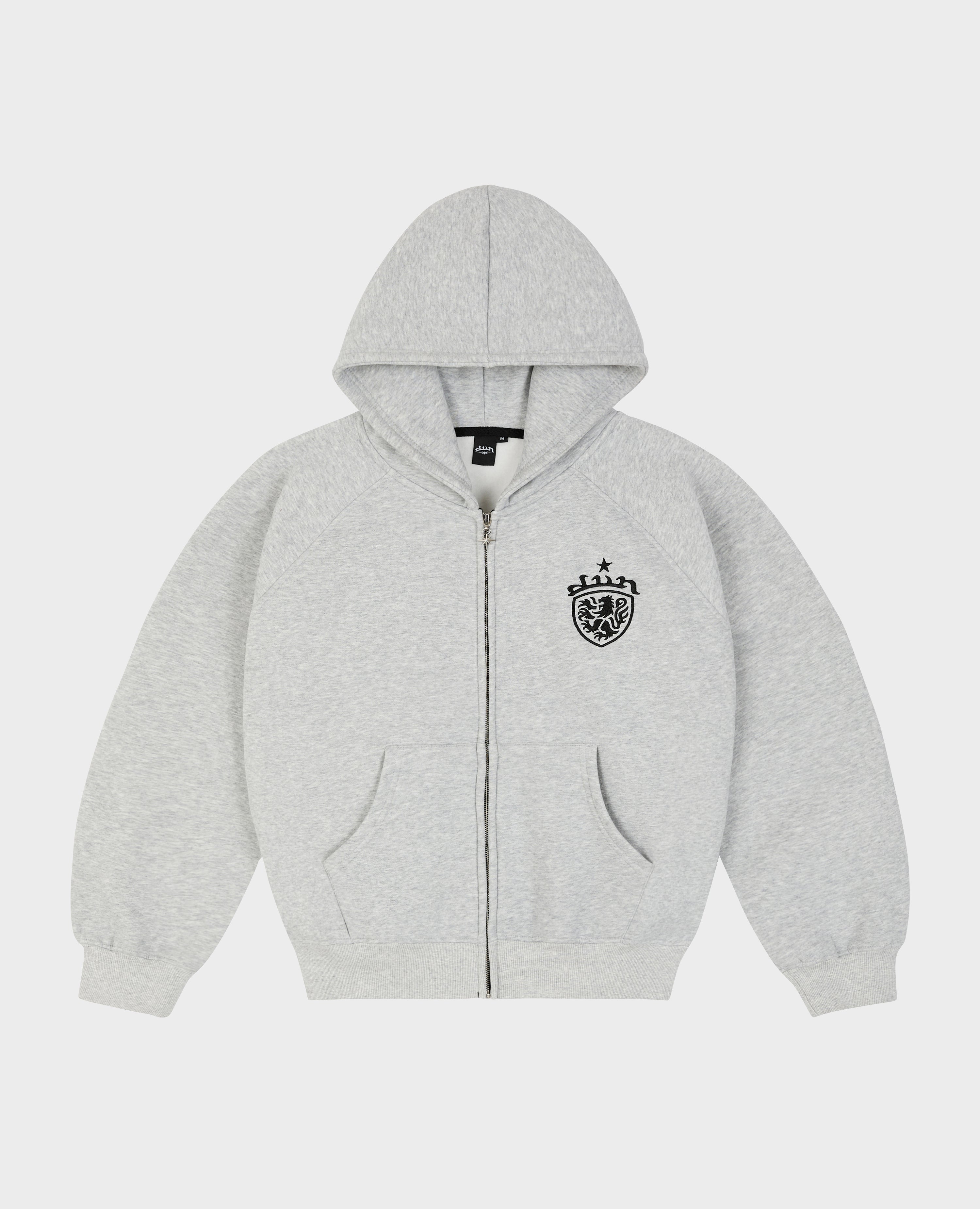 GREY COA EMBROIDERY ZIP