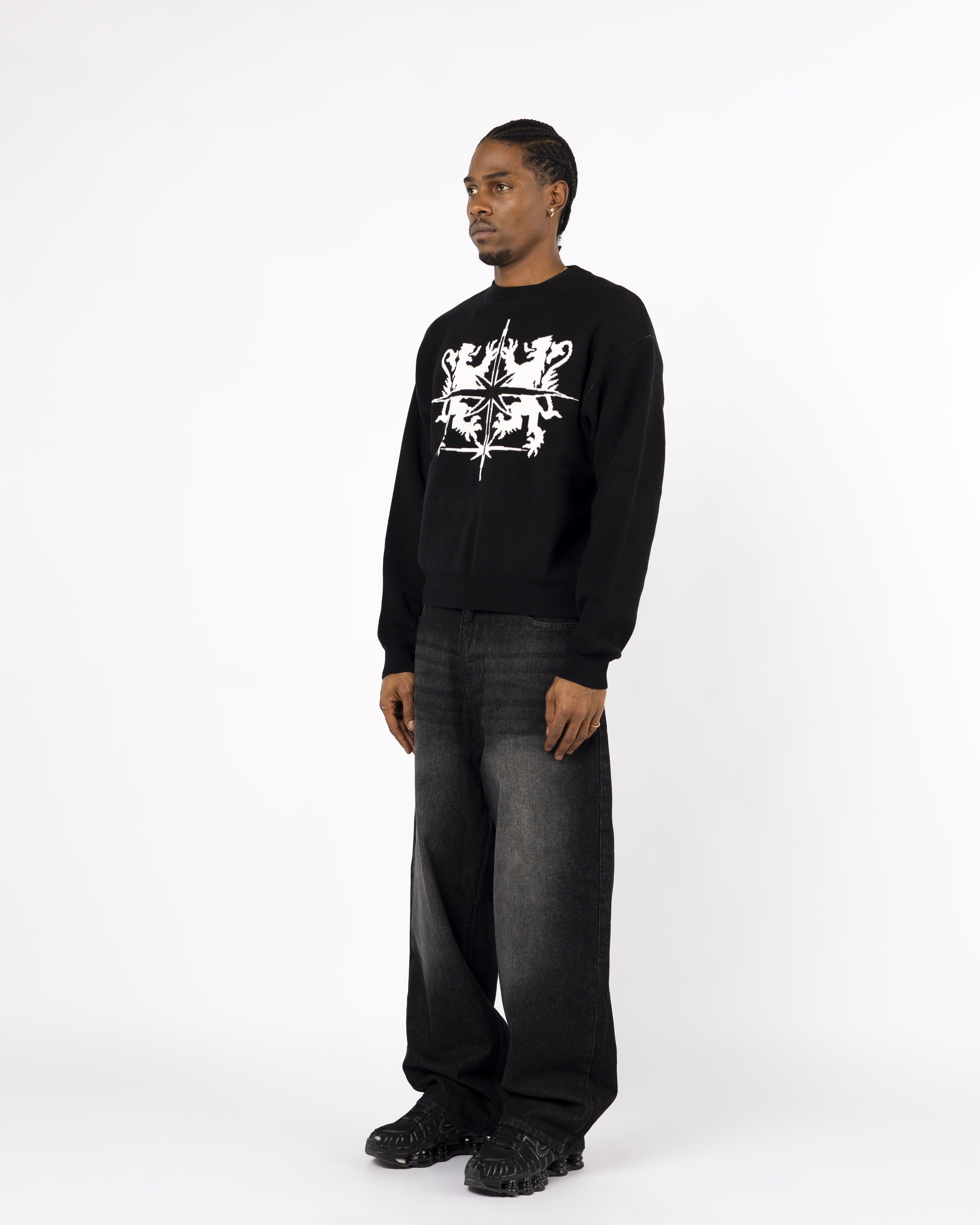 BLACK BLASON KNIT