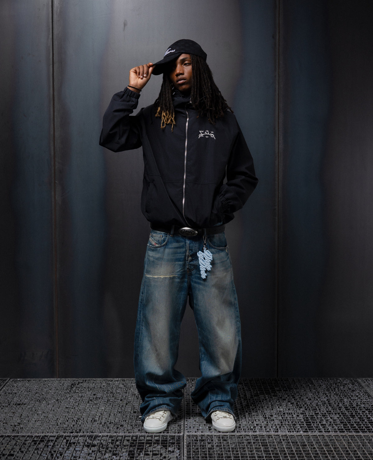 BLACK WINDBREAKER JACKET