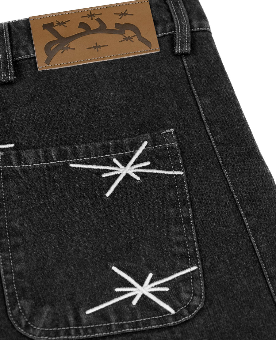 BLACK DENIM JORT