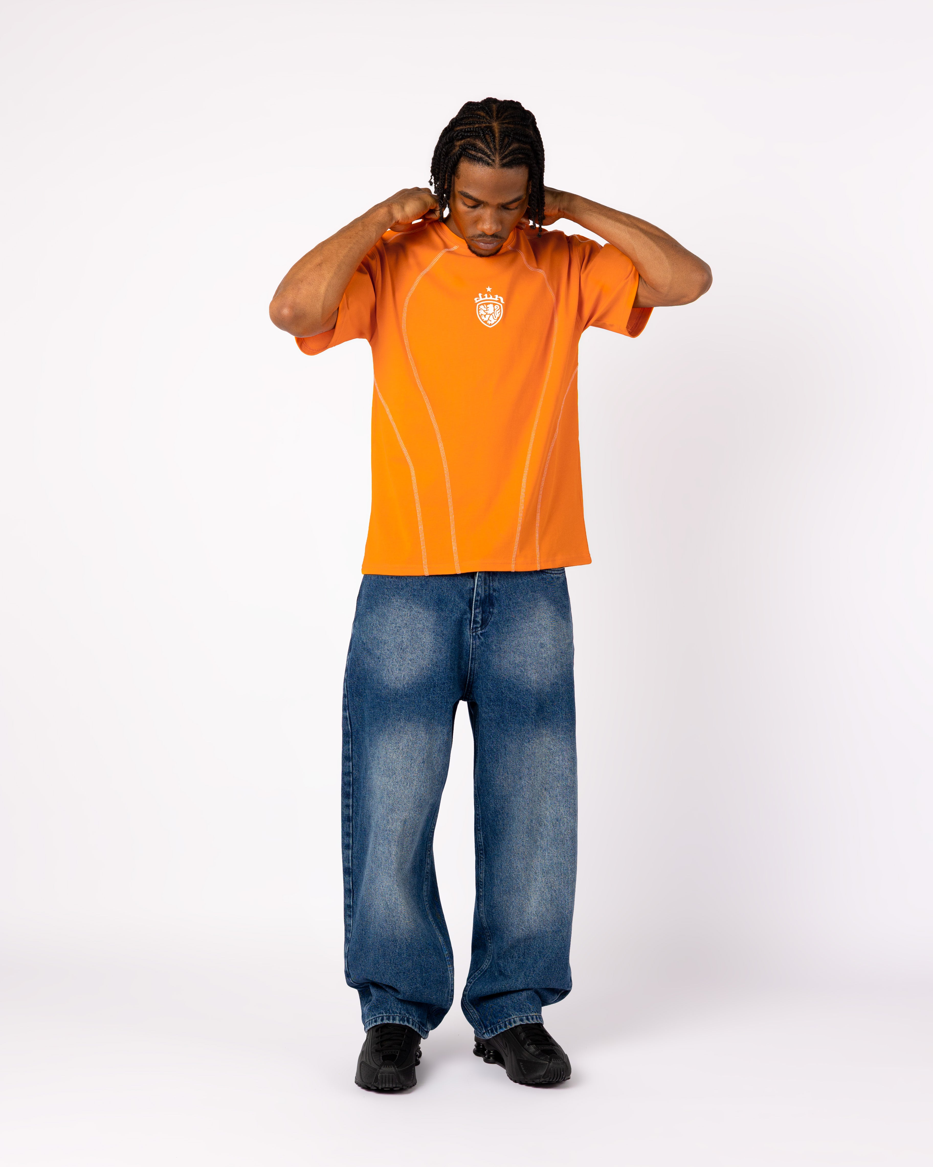 ORANGE COAT-OF-ARMS TECH T-SHIRT