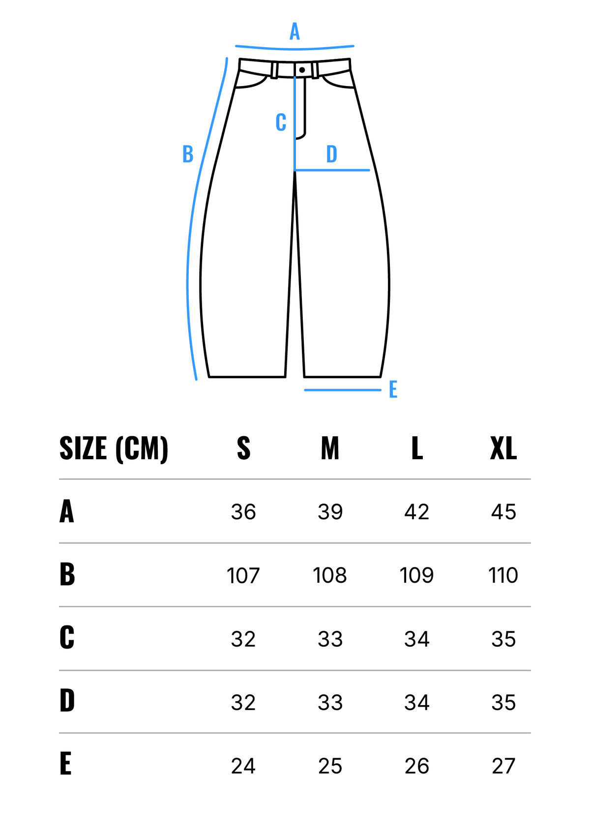 Size chart