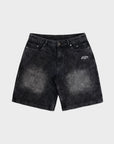 Black Animals Denim Short
