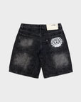 Black Animals Denim Short