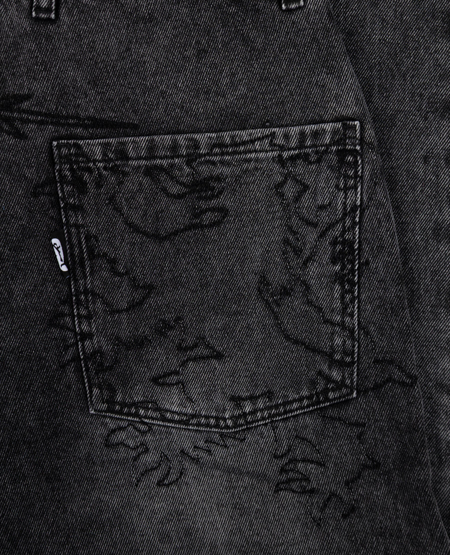 WASHED GREY BEAST DENIM
