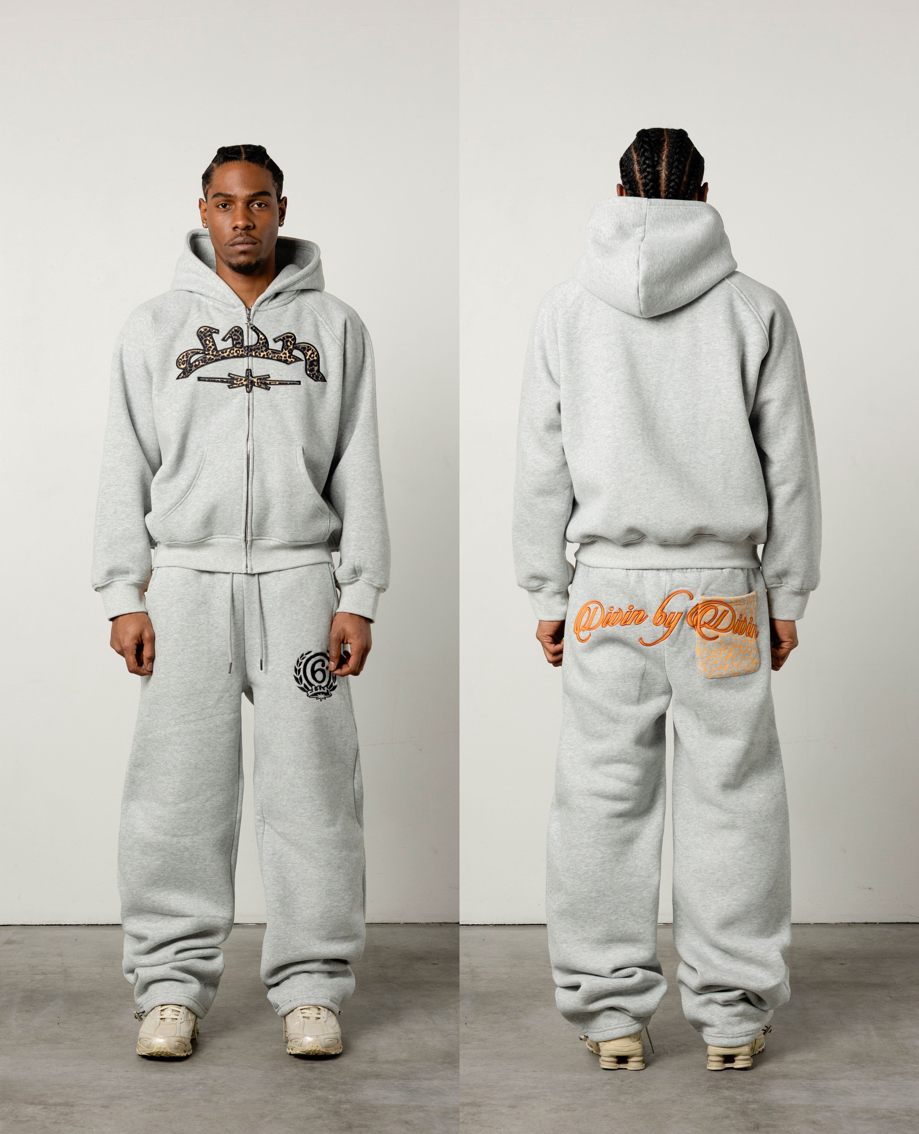 GREY LEOPARD JOGGER
