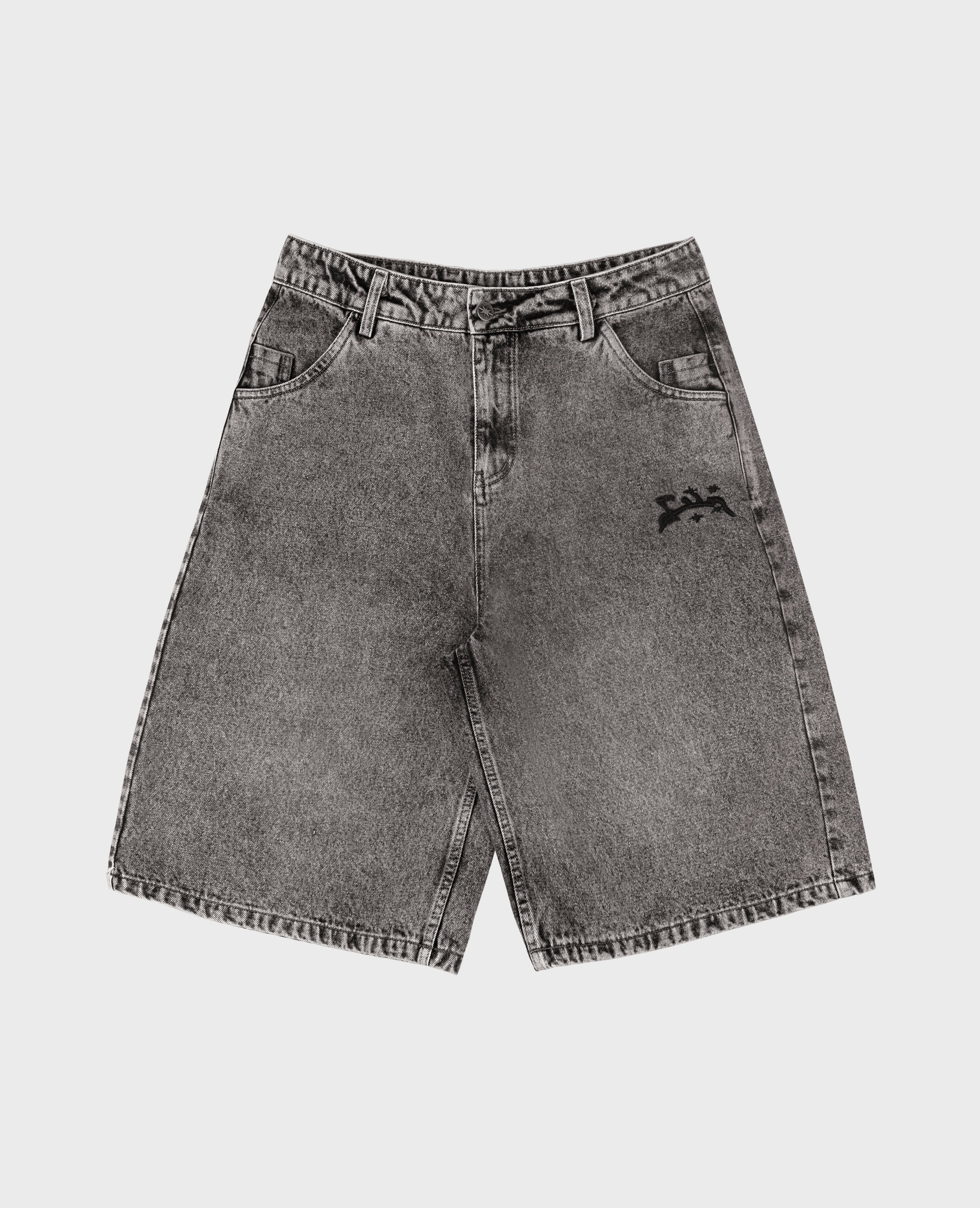 GREY DENIM JORT
