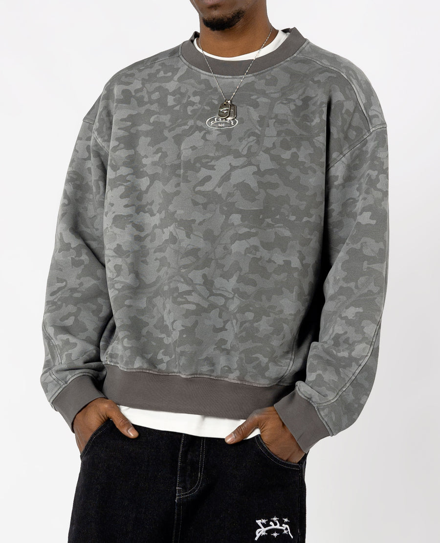 ALL OVER DARK CAMO CREWNECK